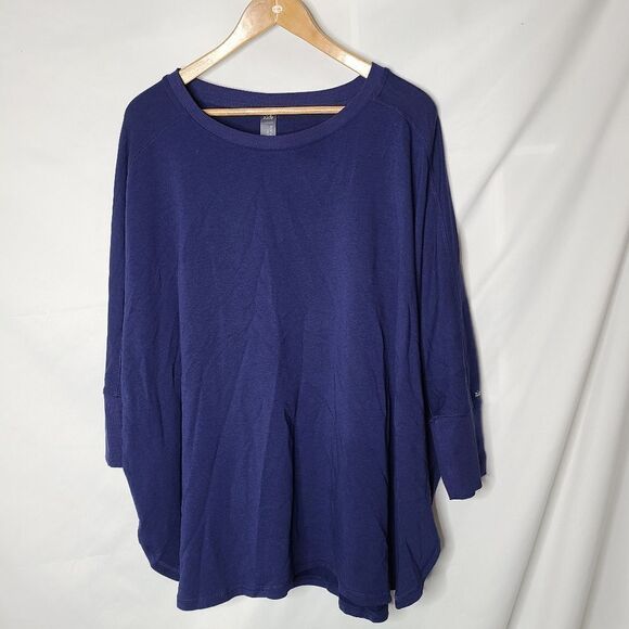Zuda Navy Blue Oversized Sweater Poncho Style Top sz L - Picture 1 of 6